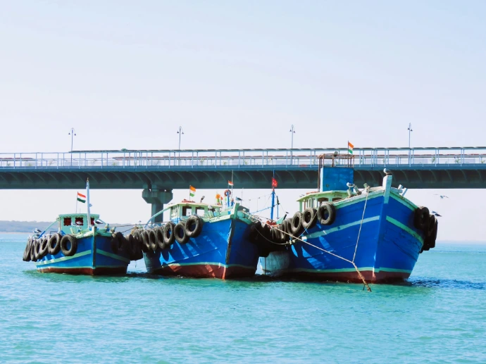 a couple of boats that are in the water